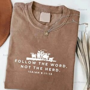 Brown Graphic T-Shirt with Inspirational Quote